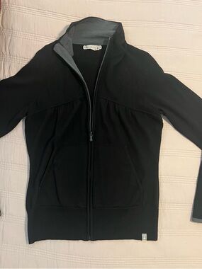 Smartwool Black Basic Merino Wool Knit Full Zip Jacket